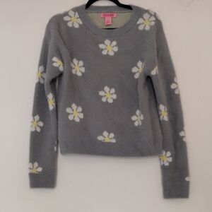 Gray Floral Women's Sweater